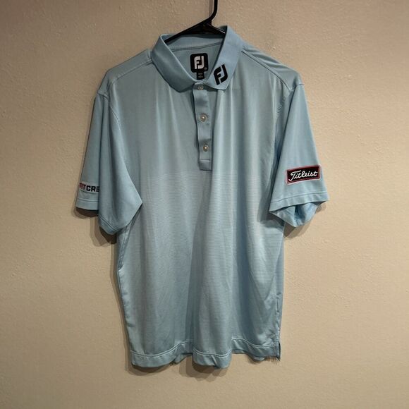 Footjoy Mens Medium Titleist Golf Polo Shirt Light Blue - Picture 1 of 9